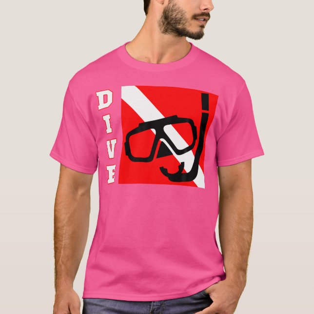 Scuba Diving Diver Down Flag T-Shirt (Front)