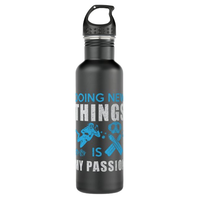 Scuba Diving Diver Funny Dive Slogan Stainless Steel Water Bottle (Front)