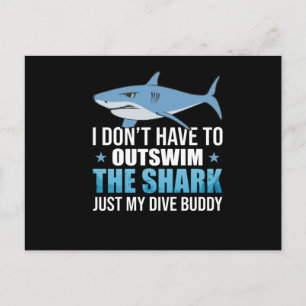 Scuba Diving Diver Shark Dive Ocean Postcard