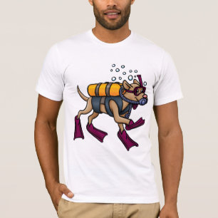 Scuba Diving Dog Mens T-Shirt