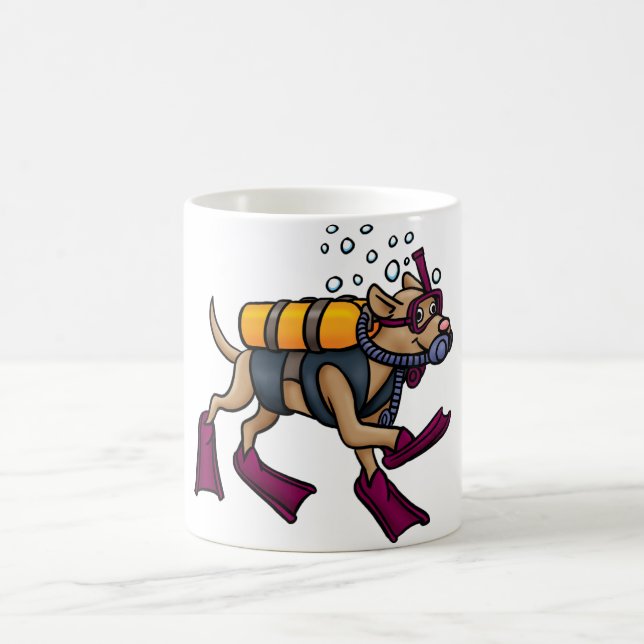 Scuba Diving Dog Mug (Center)