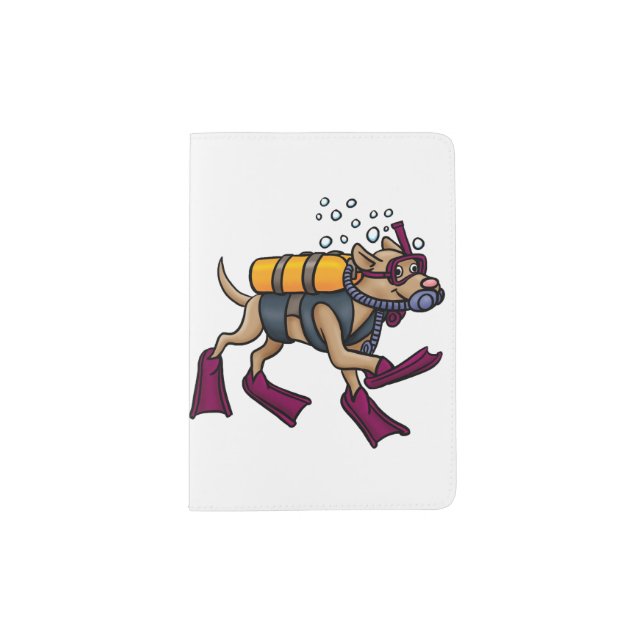 Scuba Diving Dog Passport Holder (Front)