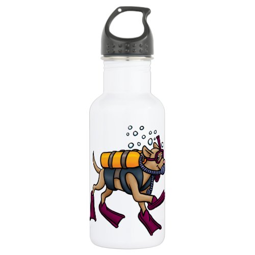 Scuba Diving Dog Water Bottle