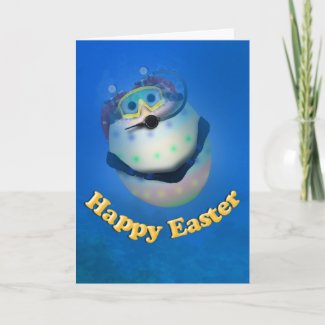 Scuba Diving Easter Egg Downunder Holiday Card