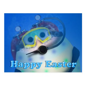 Scuba Diving Easter Eggs Postcard