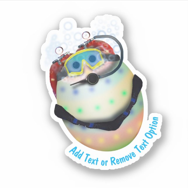 SCUBA Diving Egg Easter Sticker (Front)