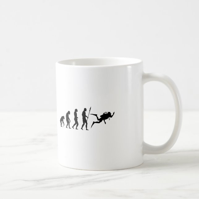 scuba diving evolution coffee mug (Right)