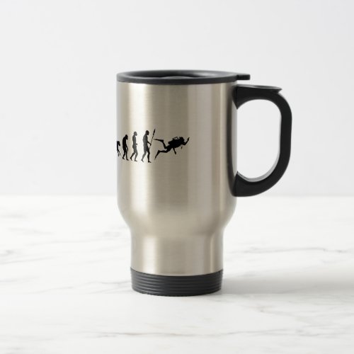 scuba diving evolution travel mug