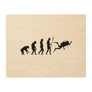 scuba diving evolution wood wall decor