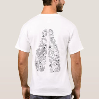 Scuba diving fins marine life design in black T-Shirt