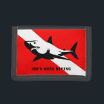Scuba Diving Flag and Shark Custom Trifold Wallet<br><div class="desc">Scuba Diving Flag and Shark Custom wallet.</div>
