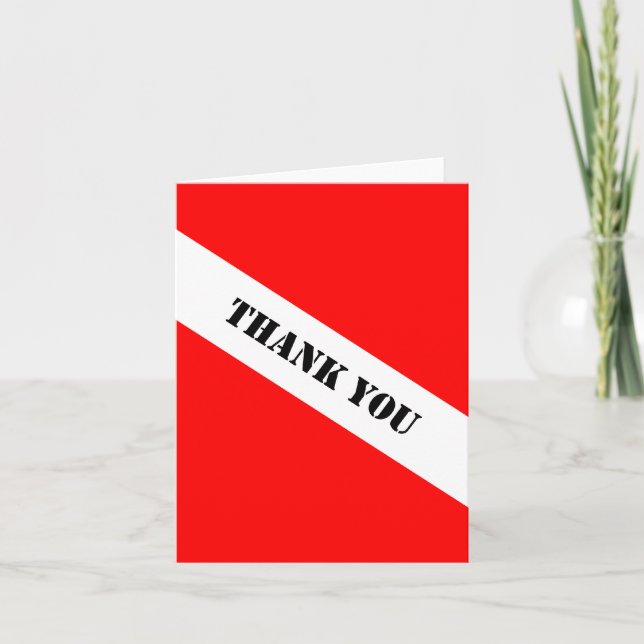 Scuba Diving Flag Thank You Card (Front)