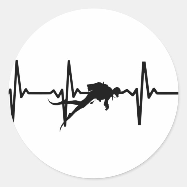 Scuba Diving Heart Pulse Sticker (Front)