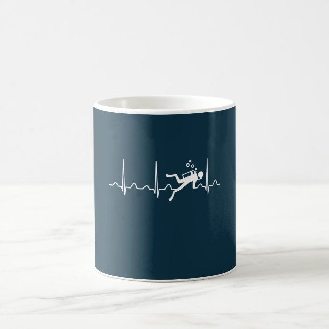 Scuba Diving Heartbeat Coffee Mug (Center)