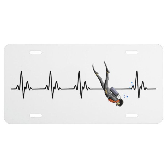 SCUBA Diving Heartbeat License Plate (Front)
