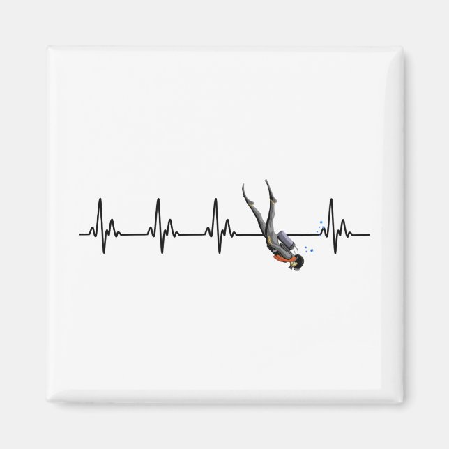 SCUBA Diving Heartbeat Magnet (Front)