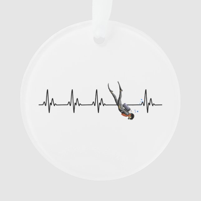 SCUBA Diving Heartbeat Ornament (Front)