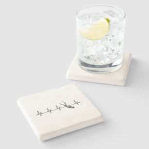 SCUBA Diving Heartbeat Stone Coaster