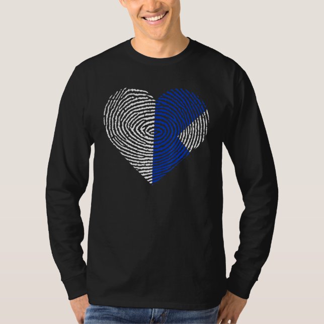 Scuba Diving Humor Diver Down Blue Flag Heart Fing T-Shirt (Front)