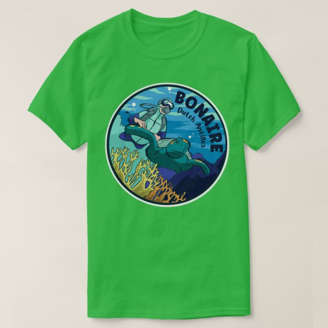 Scuba Diving In Bonaire Dutch Antilles T-Shirt (Design Front)