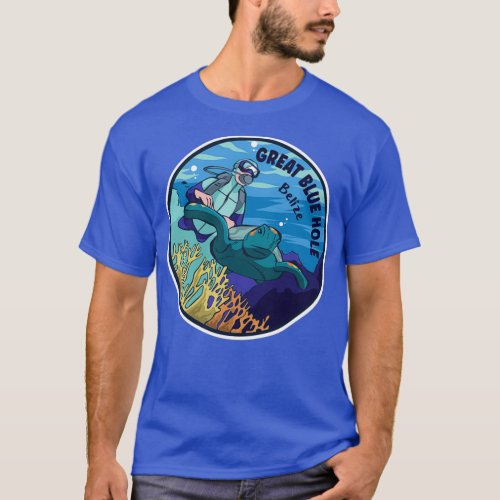 Scuba Diving In Great Blue Hole Belize T_Shirt