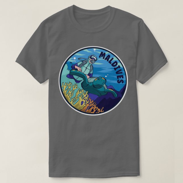 Scuba Diving In Maldives T-Shirt (Design Front)