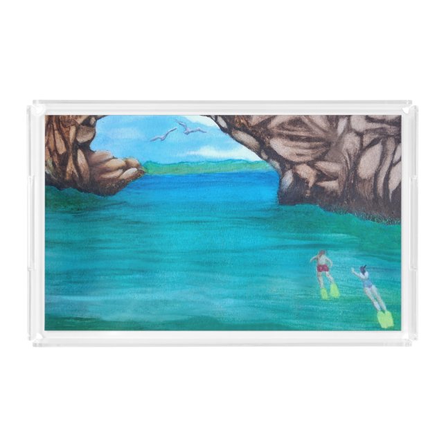 Scuba Diving In Paradise  Acrylic Tray (Front)