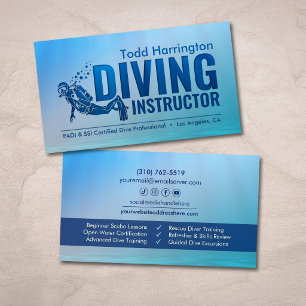 Scuba Diving Instructor - Dive coach  Business Card