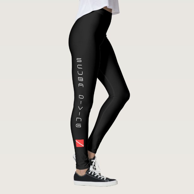 SCUBA DIVING LEGGINGS, SCUBA DIVERS FLAG LEGGINGS (Right)