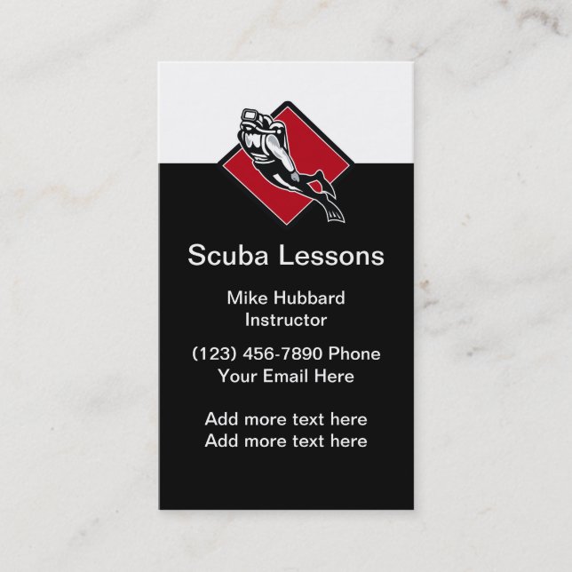 Scuba Diving Lessons Business Card (Front)