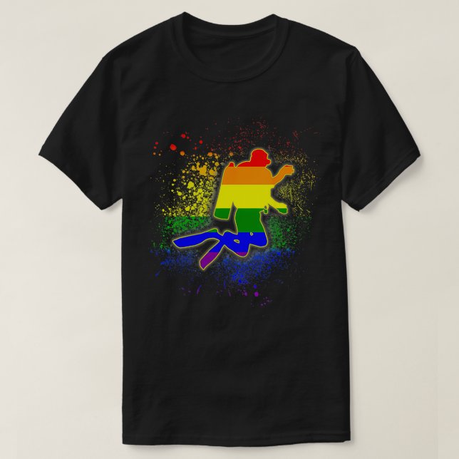Scuba Diving LGBT Pride  T-Shirt (Design Front)