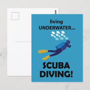 Scuba Diving Living Underwater Scuba Diving Postcard