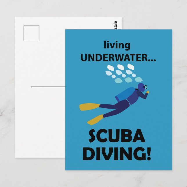 Scuba Diving Living Underwater Scuba Diving Postcard (Front/Back)