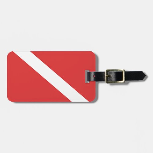 Scuba Diving Logo_ Divers Red White Flag Luggage Tag