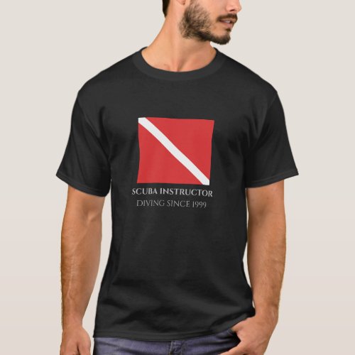 Scuba Diving Logo_ Divers Red White Flag T_Shirt
