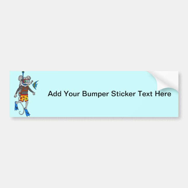 Scuba Diving Mouse Bumper Sticker (Front)