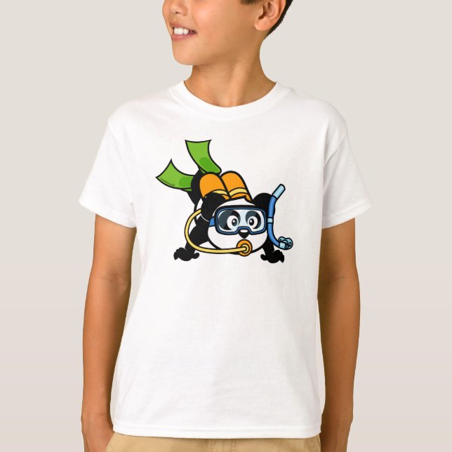 Scuba Diving Panda T-Shirt (Front)