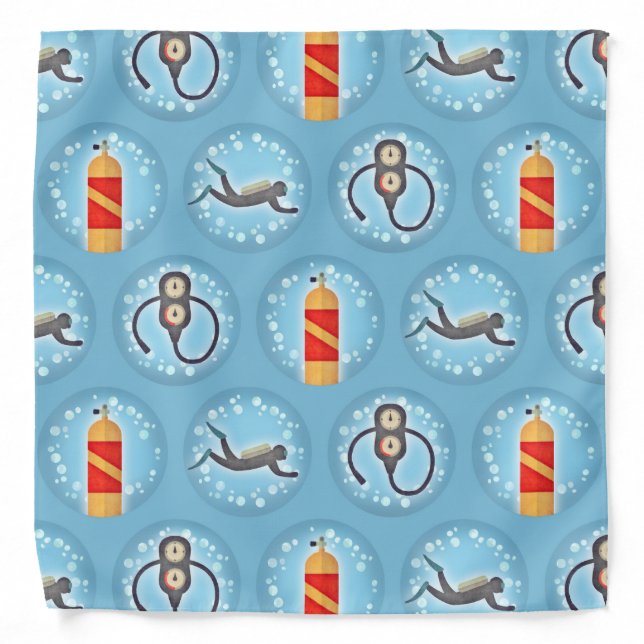 Scuba Diving Pattern - Cute Scuba Theme Bandana (Front)