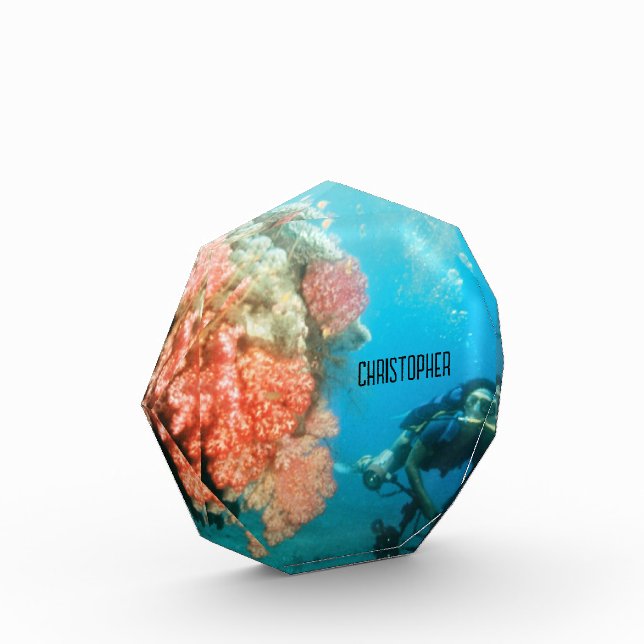 Scuba Diving Personalized Acrylic Award (Left)