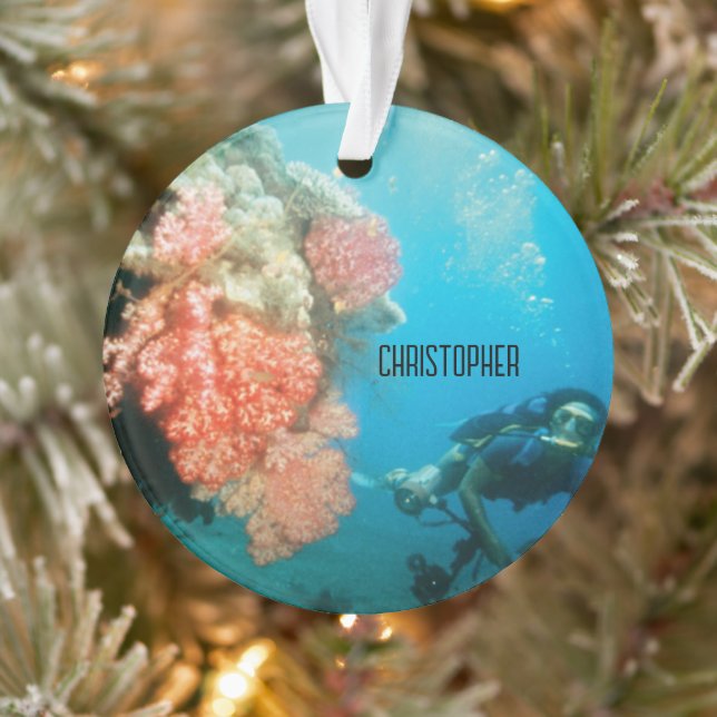 Scuba Diving Personalized Ornament (Tree)