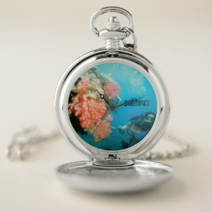 Scuba Diving Personalized Pocket Watch