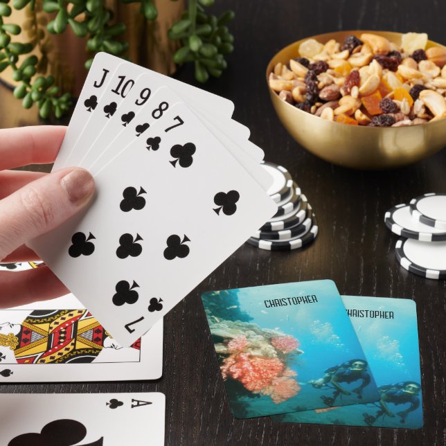 Scuba Diving Personalized Poker Cards (In Situ)
