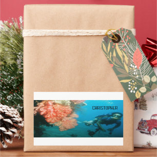 Scuba Diving Personalized Rectangular Sticker