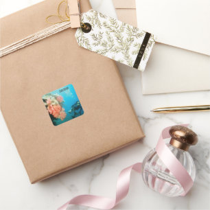 Scuba Diving Personalized Square Sticker