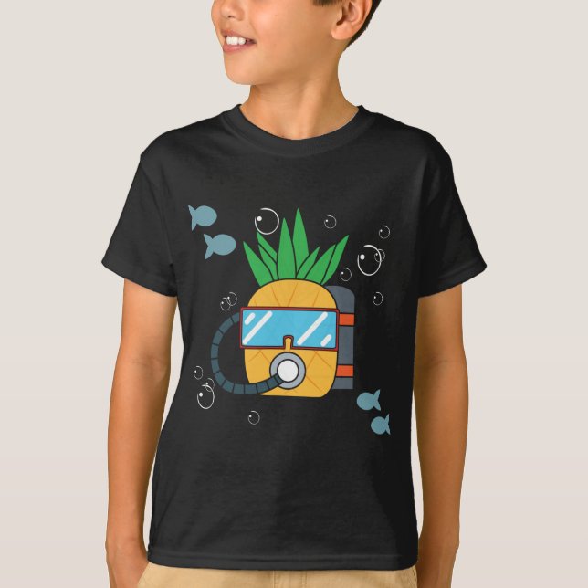 Scuba Diving Pineapple Fruit Marine Diver Aquatic  T-Shirt (Front)
