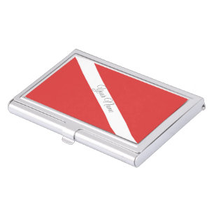 SCUBA DIVING RED FLAG SYMBOL, DIVERS CARD HOLDER