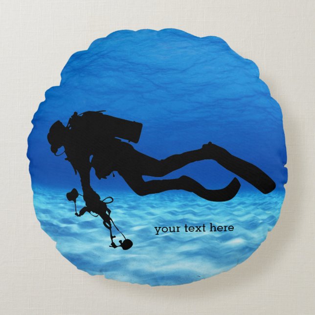 Scuba Diving Round Pillow (Front)