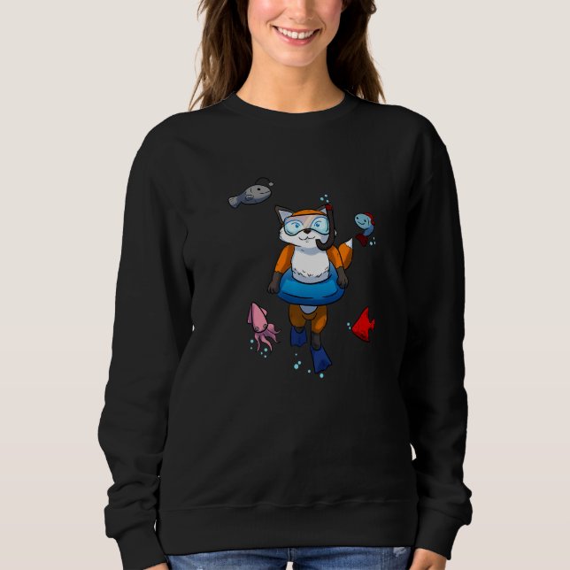 Scuba Diving Snorkeling Fox Chestnut Fishs Floats  Sweatshirt (Front)