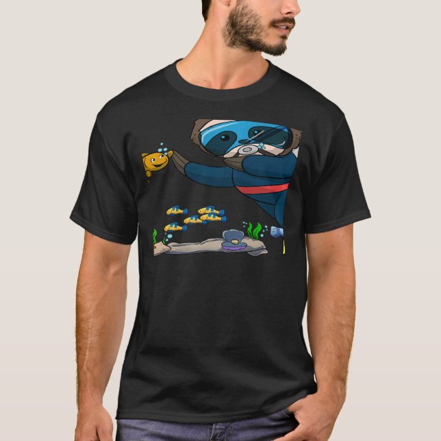 Scuba Diving Snorkeling Sloth Lazy Tired Dive Slee T-Shirt (Front)