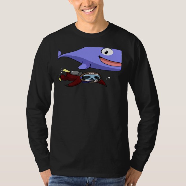 Scuba Diving Snorkeling Sloth Lazy Tired Dive Slee T-Shirt (Front)